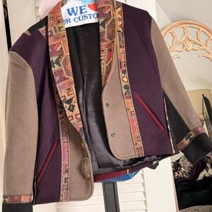 Vintage Multicolor Patchwork Blazer